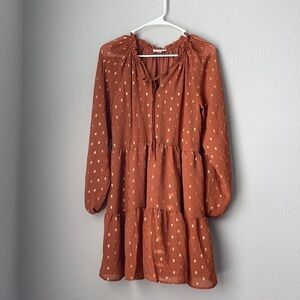 Blu Pepper Brown Gold Buttoned Sundress